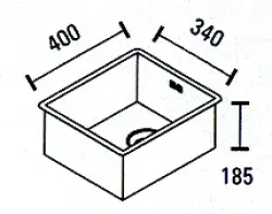 ABK Bingara stainless steel sink 34x40cm flush-mounted, undermount, and surface-mounted 34FVI