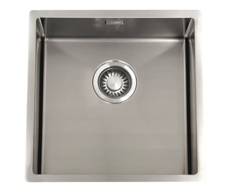 ABK Bingara shallow stainless steel sink for disabled, 10cm deep, 40x40cm, flush mount, undermount, and top mount BIN4010FVI