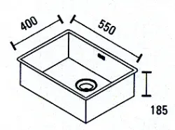ABK Bingara stainless steel sink 55x40cm flush-mount, undermount, and top-mount BIN55FVI