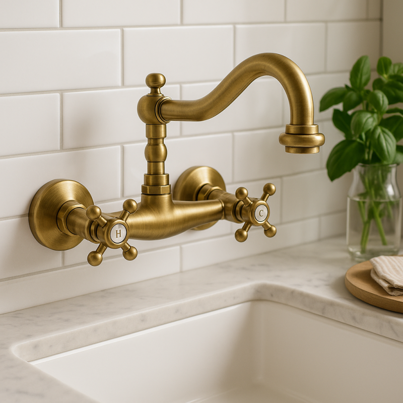 PB Old fashion kitchen faucet V2721 wall tap Bronze