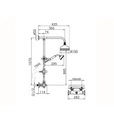 Huber Victorian Thermostatic Shower Set 15cm Stainless Steel  390.VT01H.AC