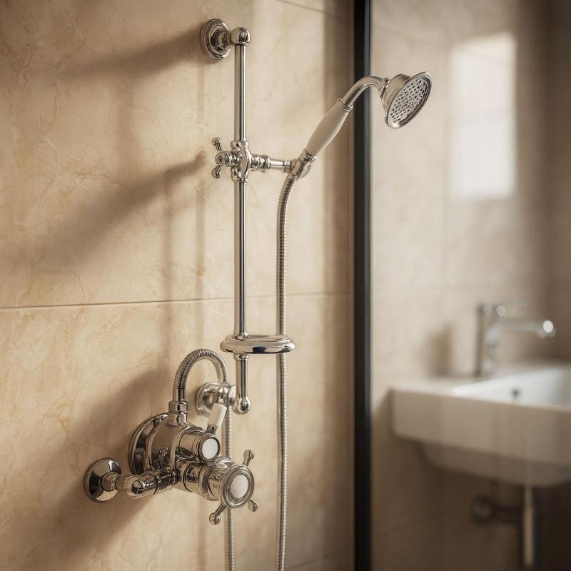 Huber Victorian Thermostatic shower mixer with sliding bar Chrome 190R.VT01H.CR