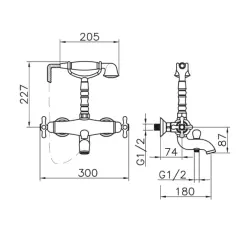 Huber Croisette Thermostatic bath mixer Bronze CST3301027