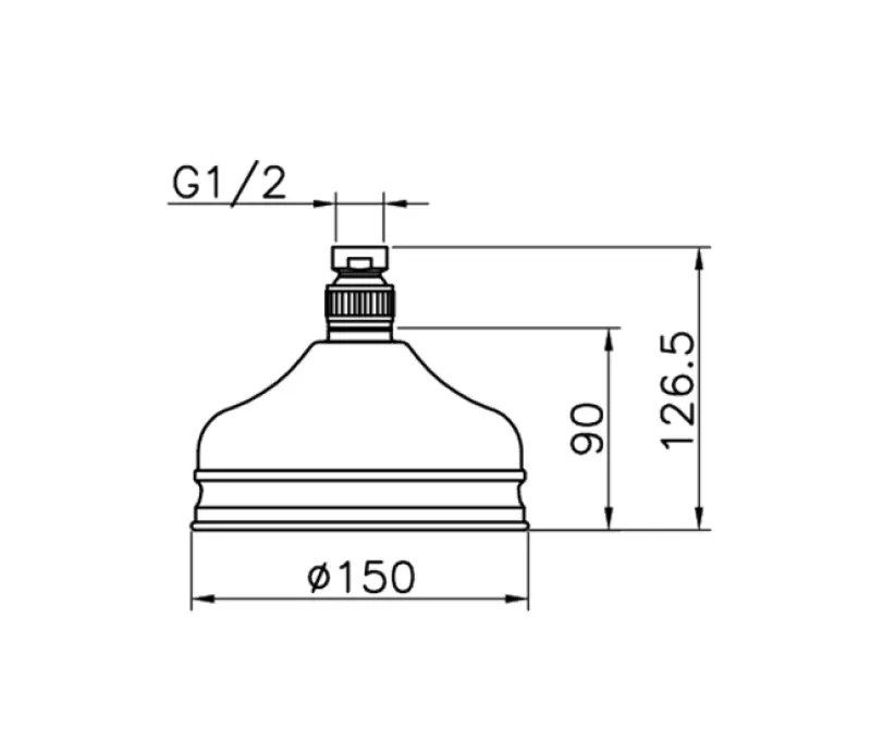 Huber Nostalgic Rain Shower 15cm Stainless Steel 05.SO.01H.AC