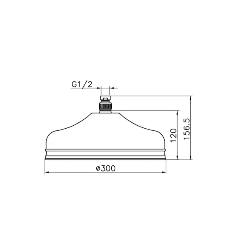 Huber Nostalgic Large Classic Rain Shower 30cm Stainless Steel 05.SO.03H.AC