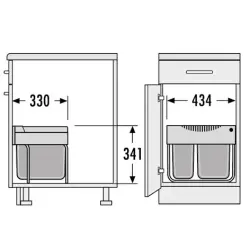 Hailo Tandem S 2 waste bin 1153449212