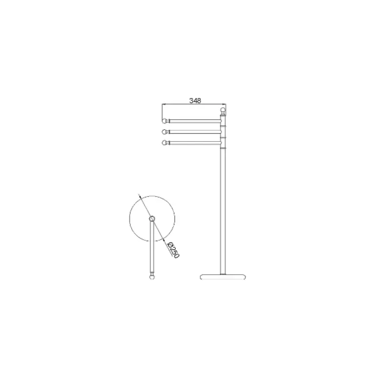 Huber Croisette Classic Towel Holder Standing Model Chrome 4042.01H.CR