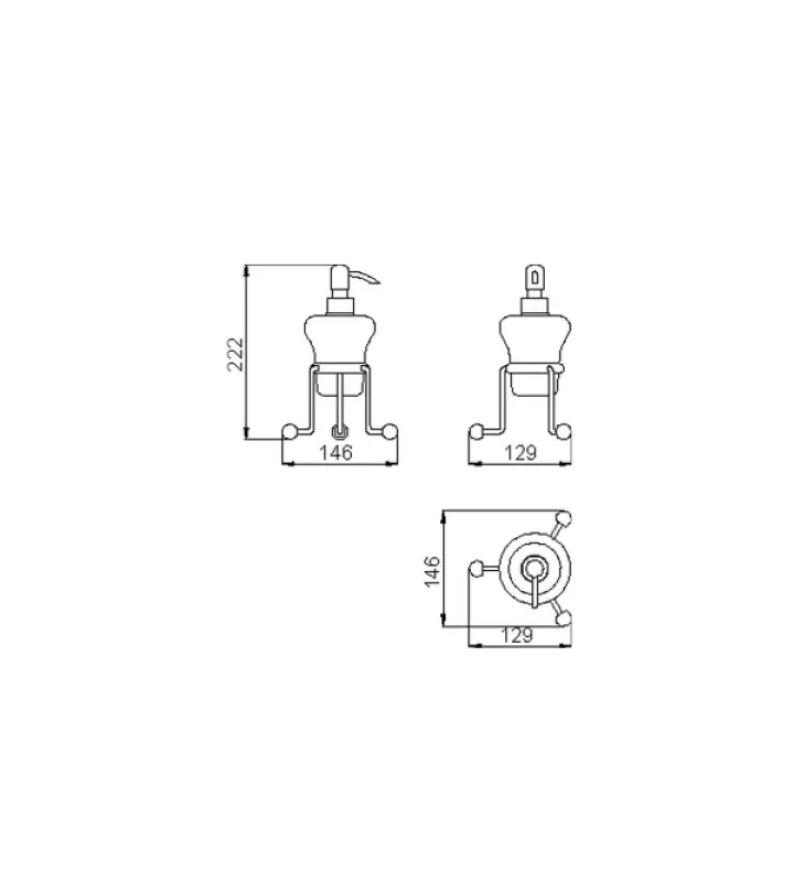 Huber Croisette Classic Soap Dispenser Holder Chrome-Ceramic 4030.01H.CR