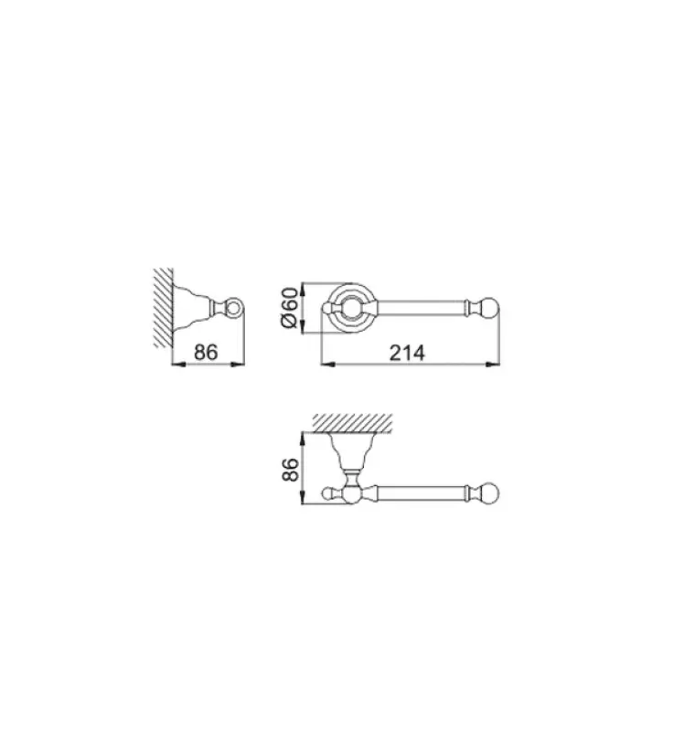 Huber Croisette Classic toilet roll holder Chrome 4034.01H.CR