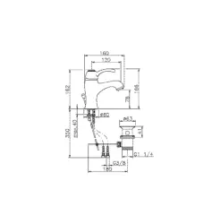 Huber Victorian Washbasin Mixer Bronze VM00051027