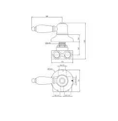 Huber Croisette Diverter valve Chrome/Gold CS0002707G