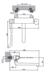 Huber Clinic thermostatic kitchen faucet chrome 571.08LCH.CR