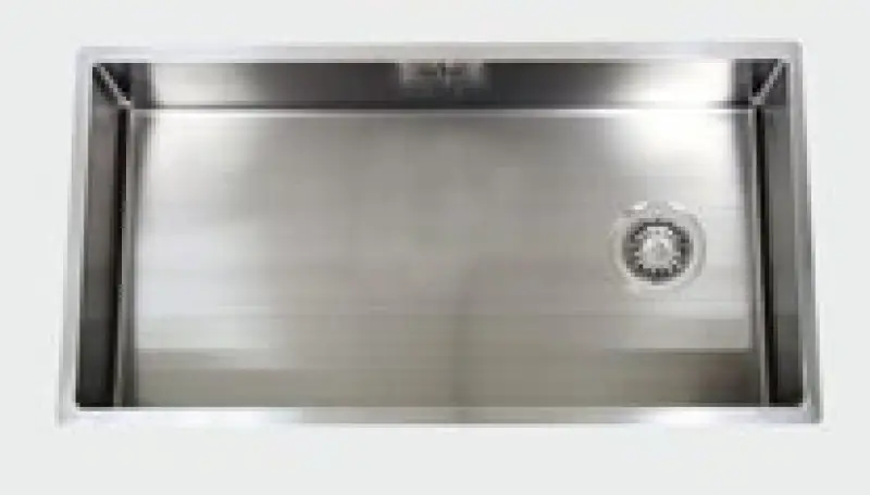 ABK Bingara Extra Large Stainless Steel Sink 80x40cm with Asymmetric Drain, Undermount, Topmount, and Flushmount Installation BIN80LFVI