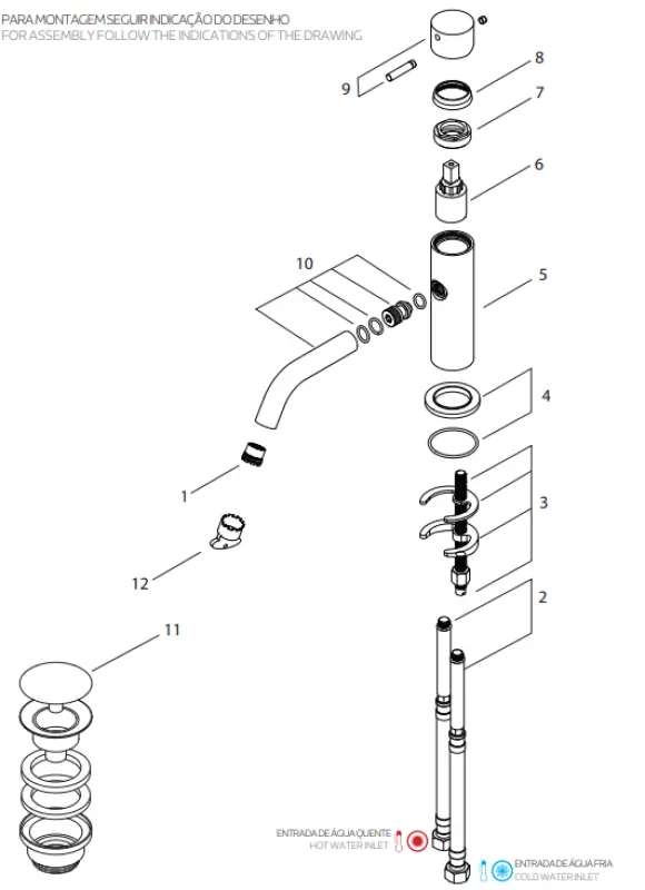 Waterevolution Flow sink faucet chrome T11001