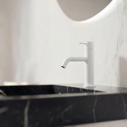 Waterevolution Flow washbasin faucet matte white T110BR