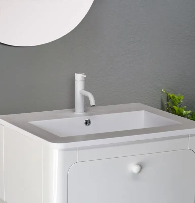 Waterevolution Flow washbasin faucet matte white T110BR