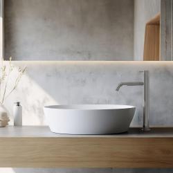 Waterevolution Flow sink faucet with high spout for washbasins, including click plug, chrome T11501