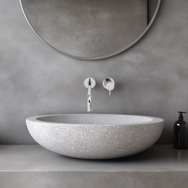 Waterevolution Flow built-in washbasin faucet chrome with spout 25cm T116B01-25