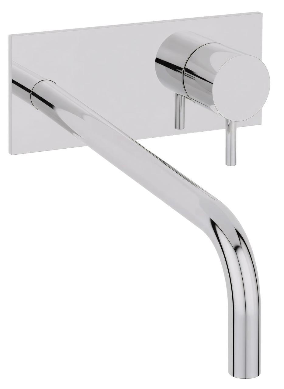 Waterevolution Flow Consealed washbasin monobloc mixer with 25 cm spout, easy box and automatic stop & go valve, built-in + external parts Chrome T116B01-25