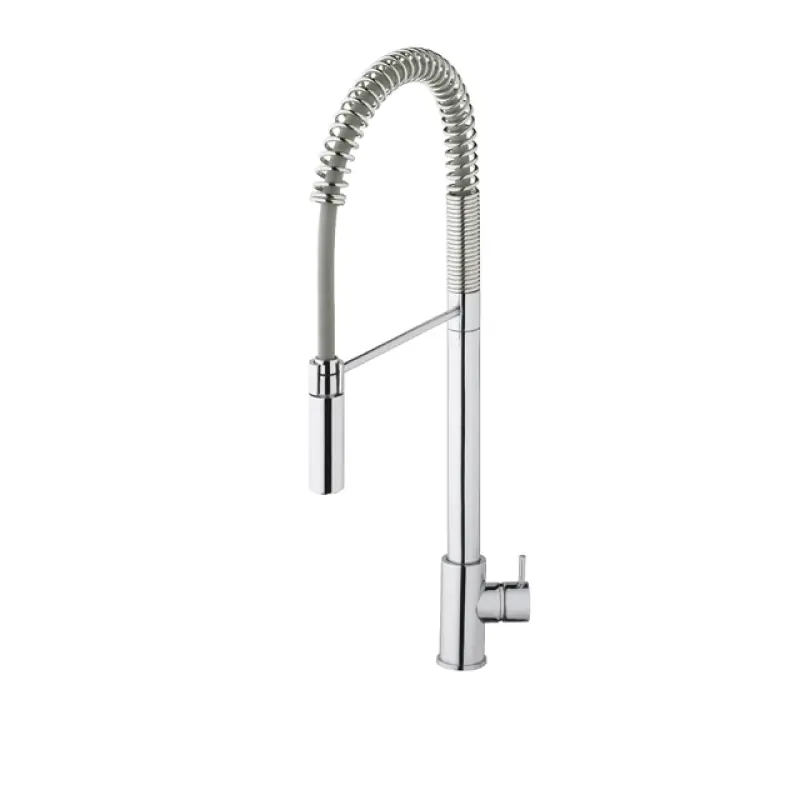 Waterevolution Flow semi-professional kitchen mixer tap chrome with column and spring T15701