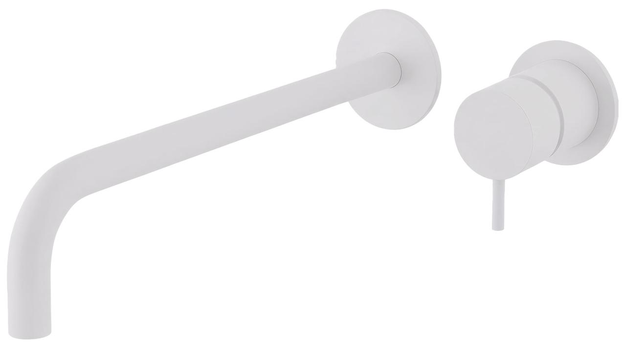 Waterevolution Flow built-in washbasin tap matt white with spout 25cm T116BBR-25