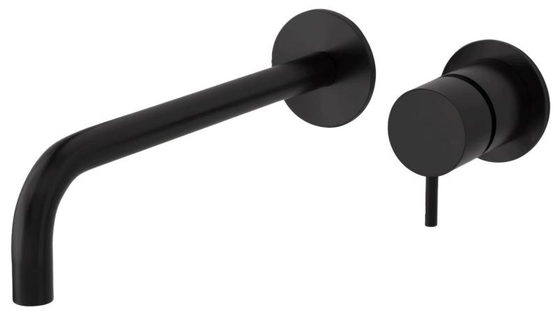 Waterevolution Flow built-in washbasin faucet, matte black with 25 cm spout T116BPR-25