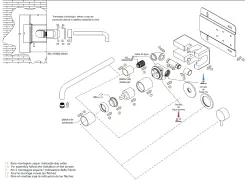 Waterevolution Flow Consealed washbasin monobloc mixer with 25cm spout, easy box and automatic stop & go valve, built-in + external parts White T1161BBR-25