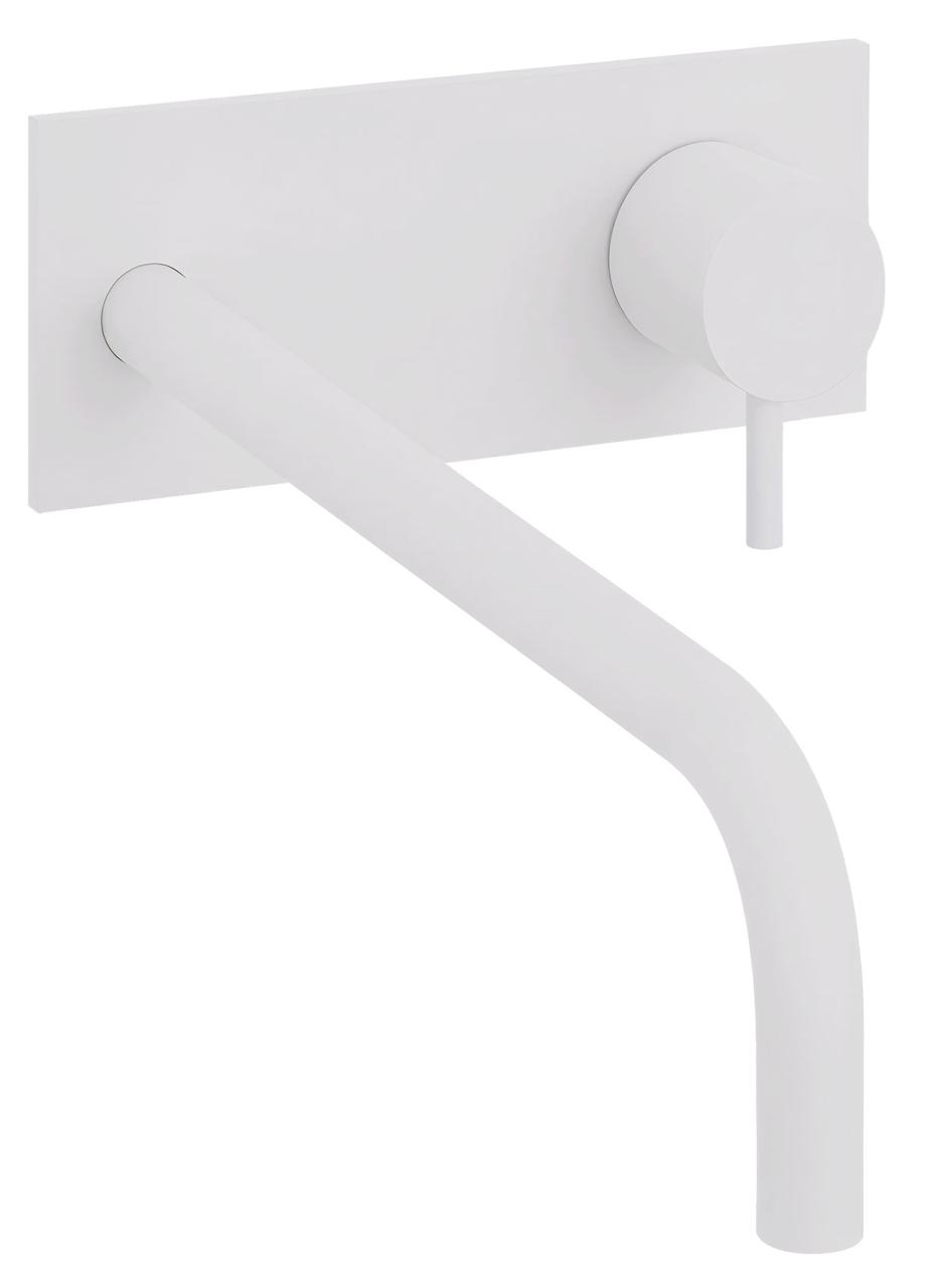 Waterevolution Flow Consealed washbasin monobloc mixer with 25cm spout, easy box and automatic stop & go valve, built-in + external parts White T1161BBR-25