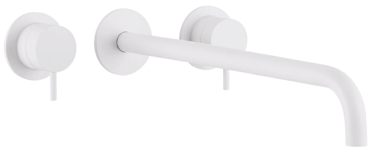 Waterevolution Flow 3-hole built-in sink faucet matt white with spout 25 T1163FBR-25