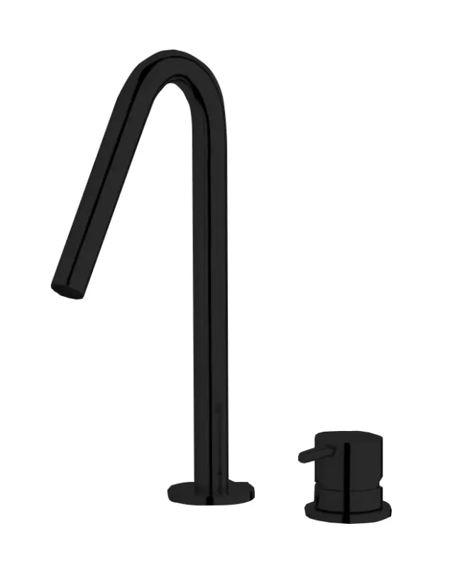Waterevolution Flow Washbasin mixer with 2 holes and automatic stop & go valve V Black T112VPR