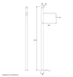 Waterevolution Flow Floor standing bathub mixer Chrome T13401