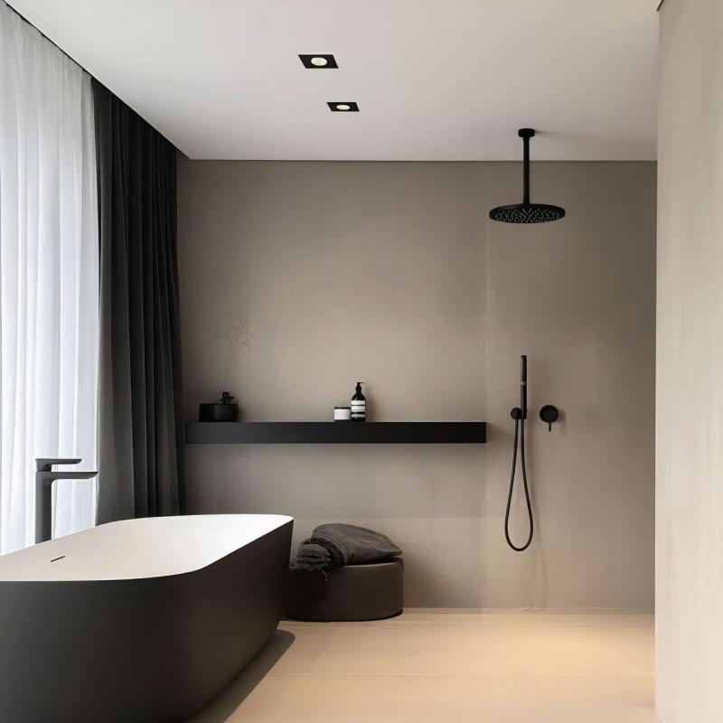 Waterevolution Flow Built-in Mixer Tap Matte Black 1208512422