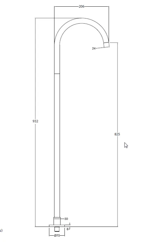 Waterevolution Flow Floor standing wasbasin spout U Black T1677PR 