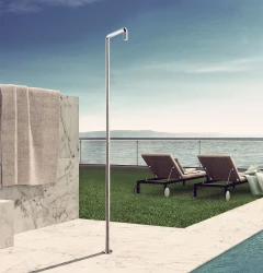 Waterevolution Flow pool shower column single cold water brushed stainless steel T145IE