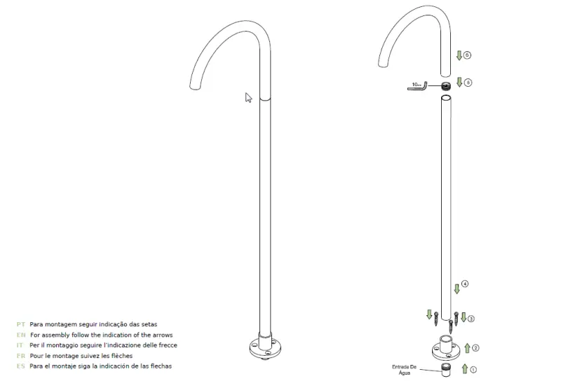 Waterevolution Flow Flor standing bathtub spout H Black T1672PR