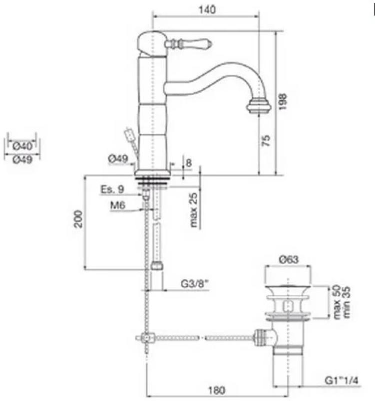 PB Classic basin tap pilar stainless steel 1208592582