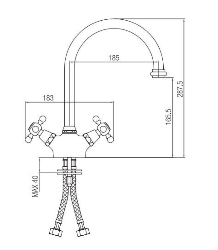PB Old fashion kitchen faucet V1905 Chrome