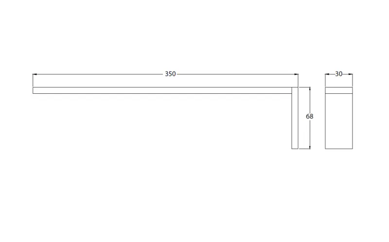 Waterevolution Deep Perpendicular towel rail Black A215PR