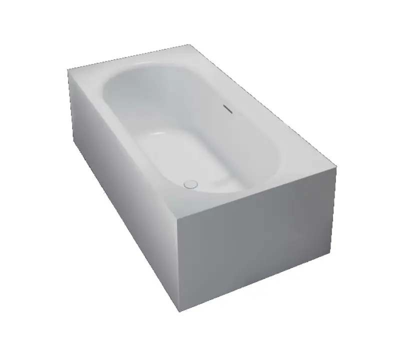 Solid-S Recto solid surface freestanding bathtub, Corian, L180 x W93 x H55 cm, matte white, last in stock
