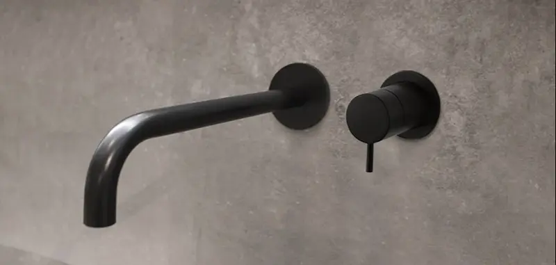 Waterevolution Flow built-in washbasin faucet, matte black with 21 cm spout T116BPR-21