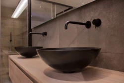 Solid-S Pure Round countertop sink, matte black, W41 x H14 cm, without overflow, with solid surface plug 1208775662