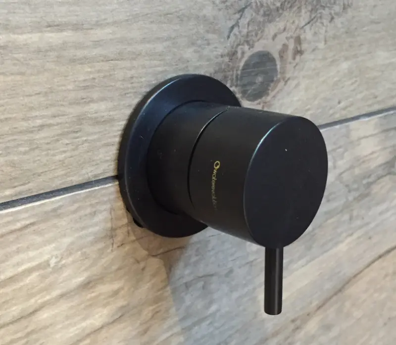 Waterevolution Flow Concealed 2 exits diverter round back plate Black T1482SPR