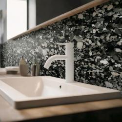 Waterevolution Flow One water washbasin mixer with automatic stop & go valve White T1101ABR