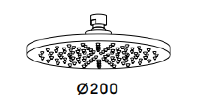 Waterevolution Flow shower head 200mm Chrome T164301