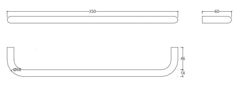 Waterevolution Flow Simple towel rail 350 mm White A111BR