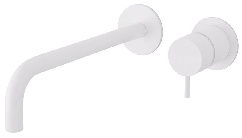 Waterevolution Flow built-in washbasin faucet, matte white with 21 cm spout T116BBR-21