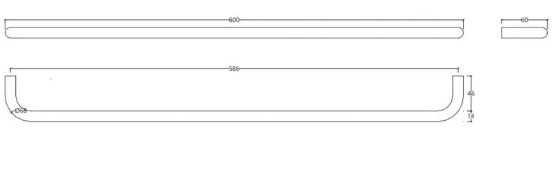 Waterevolution Flow Simple towel rail 600 mm White A112BR