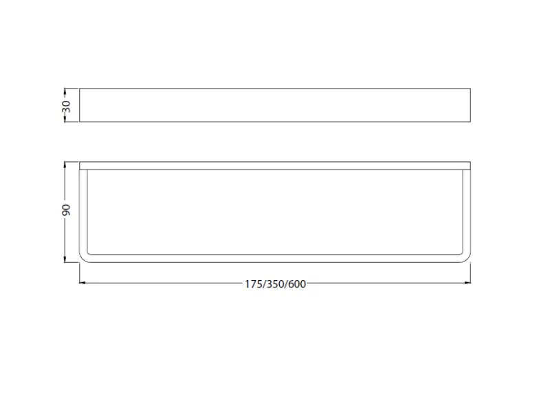 Waterevolution Deep Simple towel rail 350 mm RVS A211IE