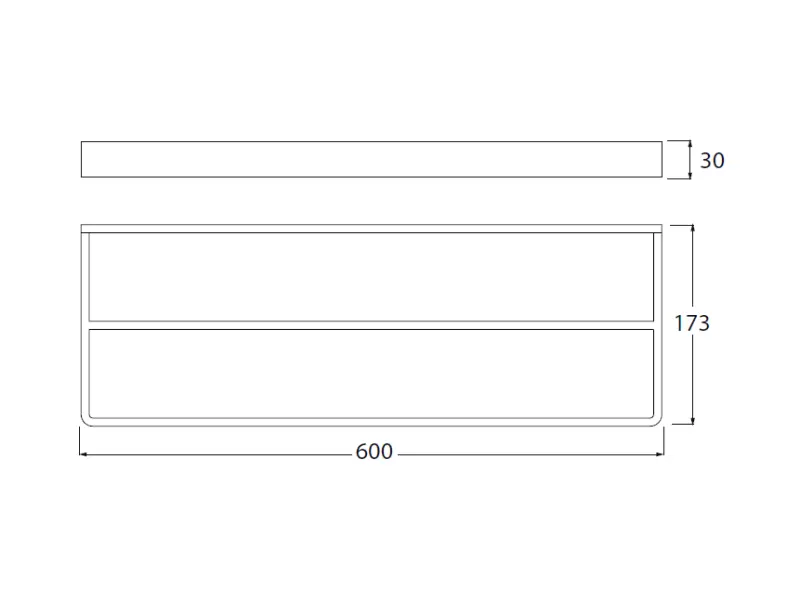 Waterevolution Deep Double towel rail 600 mm RVS A212DIE