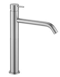 Waterevolution Flow washbasin tap high spout for washbasins incl. click plug completely stainless steel T115IE